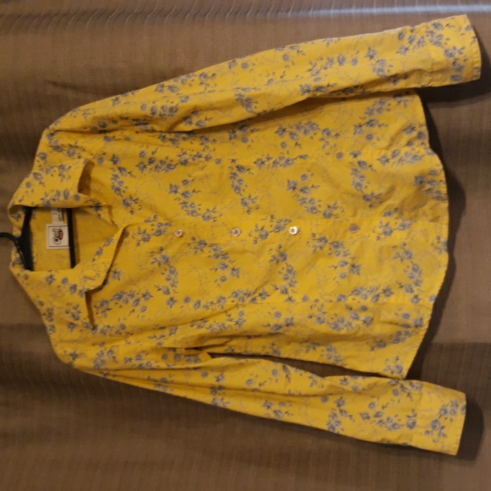 Cruel Girl Yellow and Blue Floral Kids Button Down Shirt